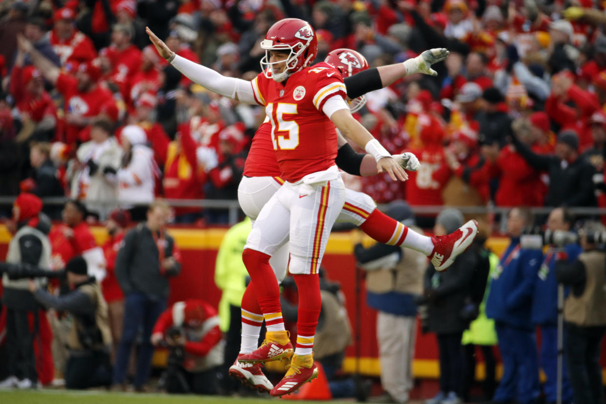 The play of MVP front-runner Patrick Mahomes (15) was one of the highlights of the NFL season. (AP)