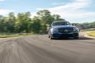 <p>The <a href="https://www.caranddriver.com/mercedes-amg/c63" rel="nofollow noopener" target="_blank" data-ylk="slk:C63 S coupe;elm:context_link;itc:0;sec:content-canvas" class="link ">C63 S coupe</a> is a lesson in the importance of tire choice. This coupe weighed 110 pounds more than its four-door variant we lapped four years ago. Even so, it still blew the extra doors off the sedan by 2.1 seconds, and that's especially thanks to the sticky Michelin Pilot Sport Cup 2 tires. They also <a href="https://www.caranddriver.com/features/a29389329/2019-mercedes-amg-c63-s-lightning-lap/" rel="nofollow noopener" target="_blank" data-ylk="slk:allowed us to brake later into, and accelerate sooner out of corners;elm:context_link;itc:0;sec:content-canvas" class="link ">allowed us to brake later into, and accelerate sooner out of corners</a> and with more precision than the sedan we last drove with Pilot Super Sports.</p>