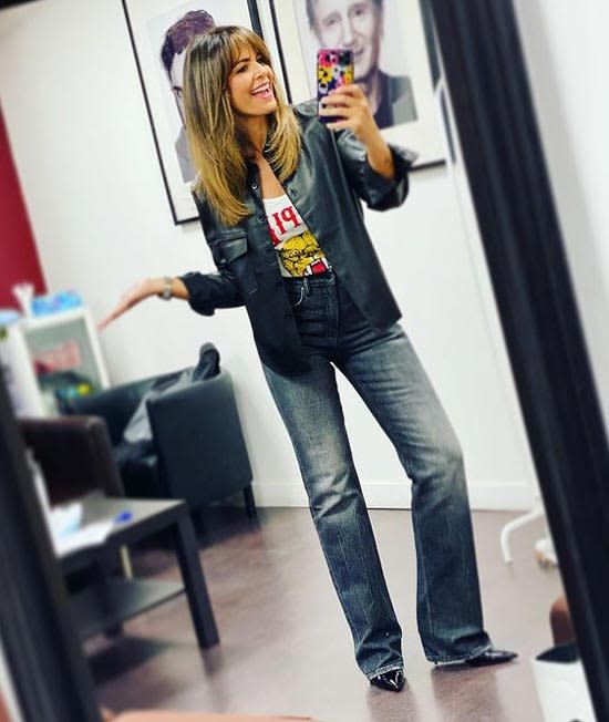 Nuria Roca con camisa de cuero