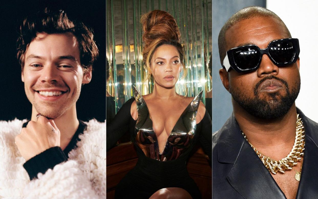 Harry Styles, Beyoncé and Kanye West all released albums this year - Lillie Eiger/ Renaissance Press/ Jean-Baptiste Lacroix / AFP