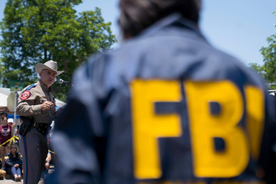 closeup of FBI on back of jacket