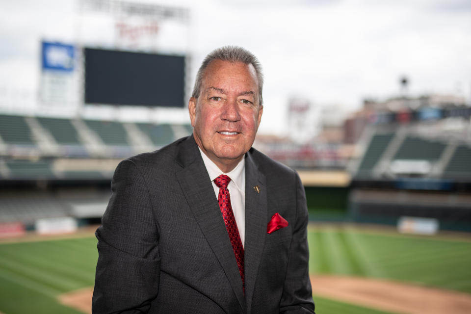 明尼蘇達雙城主播Dick Bremer。（MLB Photo by Brace Hemmelgarn/Minnesota Twins/Getty Images）