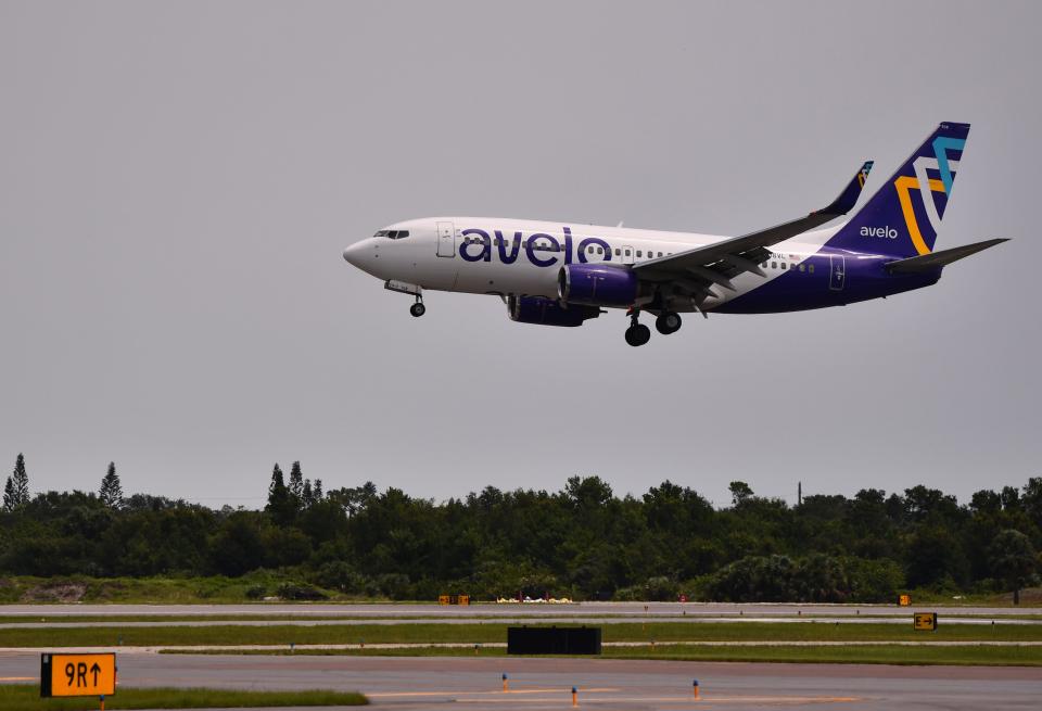 The flight of Avelo Airlines into Melbourne Orlando International aAirport arrived just before noon Wednesday. The non-stop flight from Tweed-New Haven Airport will operate on Wednesdays and Saturdays.