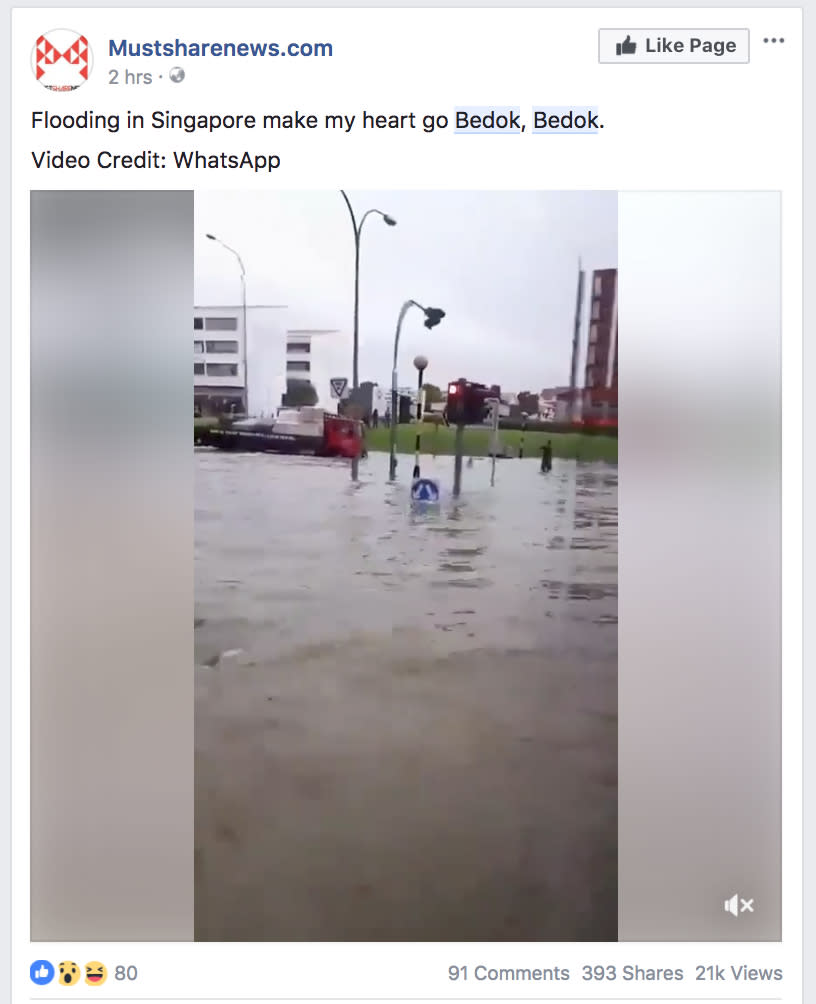 Hilarious posts on the flash floods in Singapore