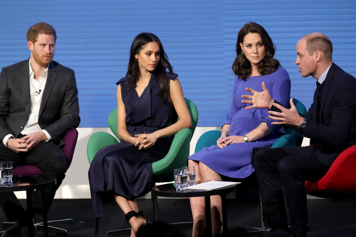 The Duke and Duchess of Cambridge have appeared with Meghan Markle and Prince Harry at an official event [Photo: Getty]