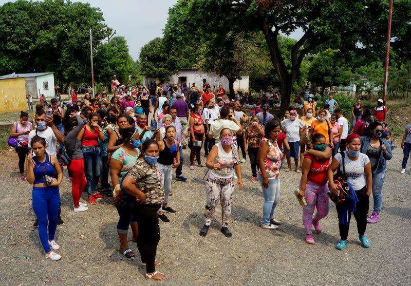 Relatives of inmates protest outside Los Llanos penitentiary after a riot erupted inside the prison leaving dozens of dead as the coronavirus disease (COVID-19) continues in Guanare