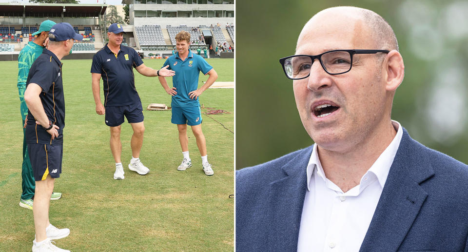 Pictured right is Cricket Australia CEO Nick Hockley.