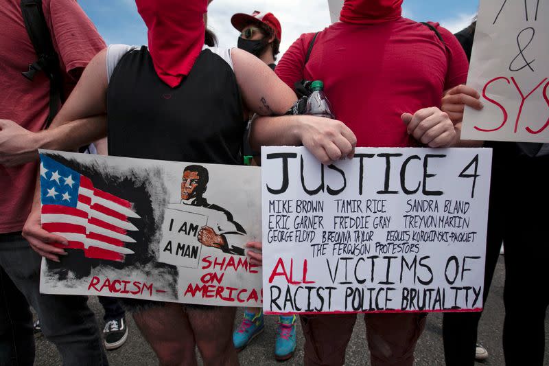 Protesters rally after the death of George Floyd in Austin, Texas