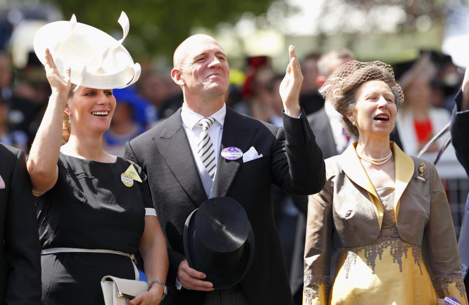 Zara Phillips, Mike Tindall and Princess Anne, The Princess Royal at Ascot in 2014. (Getty Images)
