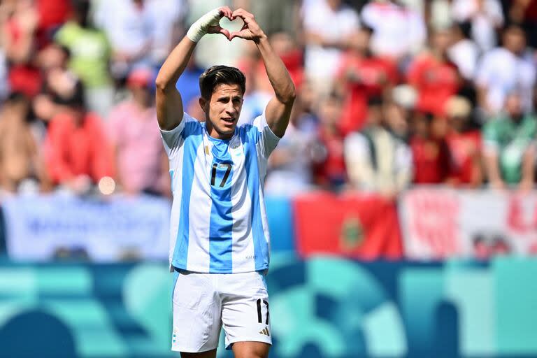 Giuliano Simeone convirtió el único gol de la selección argentina Sub 23 frente a Marruecos