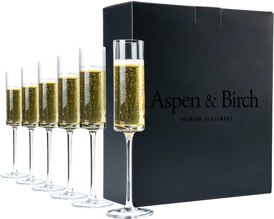 aspen birch modern champagne glasses