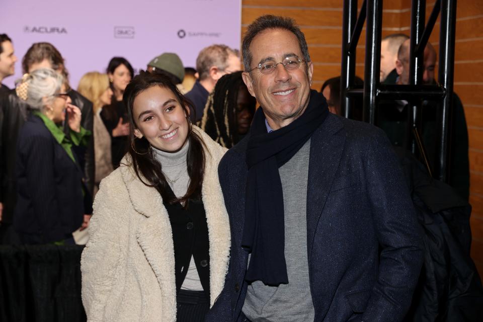 Sascha Seinfeld and Jerry Seinfeld attend the "Daughters" premiere during the 2024 Sundance Film Festival on January 22, 2024 in Park City, Utah.