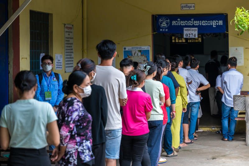 Voter turnout reached nearly 85% in the one-sided election in Cambodia, the National Election Committee reported. Photo by Thomas Maresca/UPI