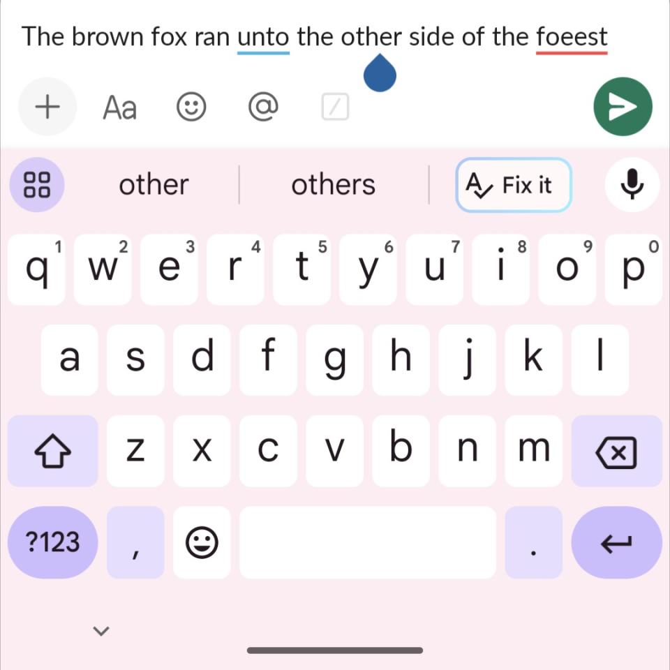 Gboard correction suggestions in the toolbar powered by generative AI