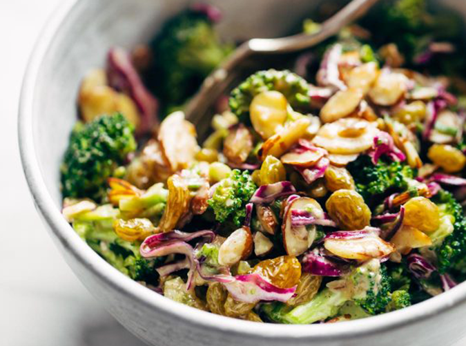 Broccoli Salad with Creamy Almond Dressing