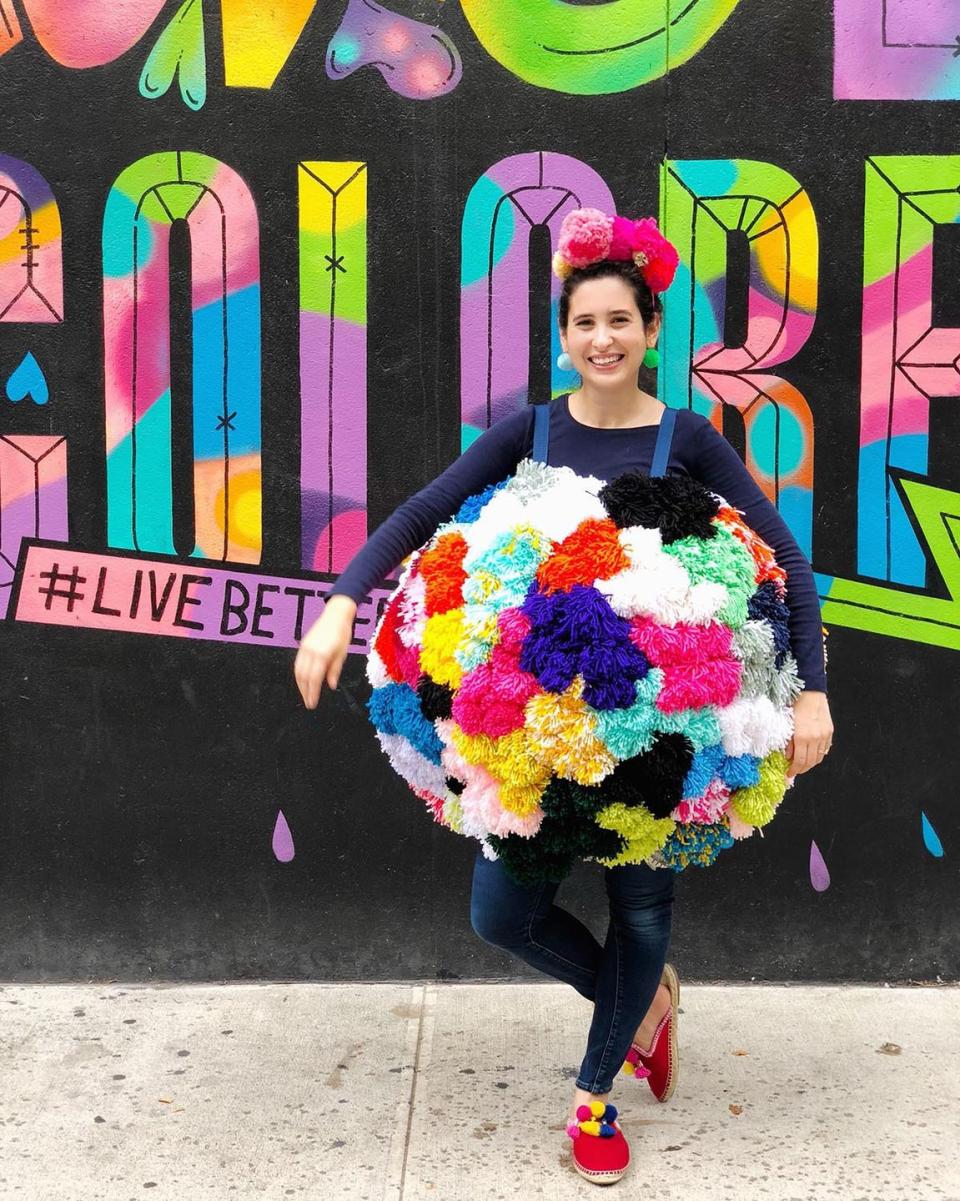 <p>Have a bunch of yarn lying around your craft room? Use it to create this larger-than-life outfit. </p><p><strong>Get the tutorial at <a href="https://theneonteaparty.com/2018/10/13/diy-giant-pom-pom-costume/" rel="nofollow noopener" target="_blank" data-ylk="slk:The Neon Tea Party;elm:context_link;itc:0;sec:content-canvas" class="link ">The Neon Tea Party</a>.</strong></p><p><strong><a class="link " href="https://www.amazon.com/Intex-42-Jumbo-Ball-2-Pack/dp/B00DIHAGS8?tag=syn-yahoo-20&ascsubtag=%5Bartid%7C10050.g.22118522%5Bsrc%7Cyahoo-us" rel="nofollow noopener" target="_blank" data-ylk="slk:SHOP BEACH BALLS;elm:context_link;itc:0;sec:content-canvas">SHOP BEACH BALLS</a><br></strong></p>