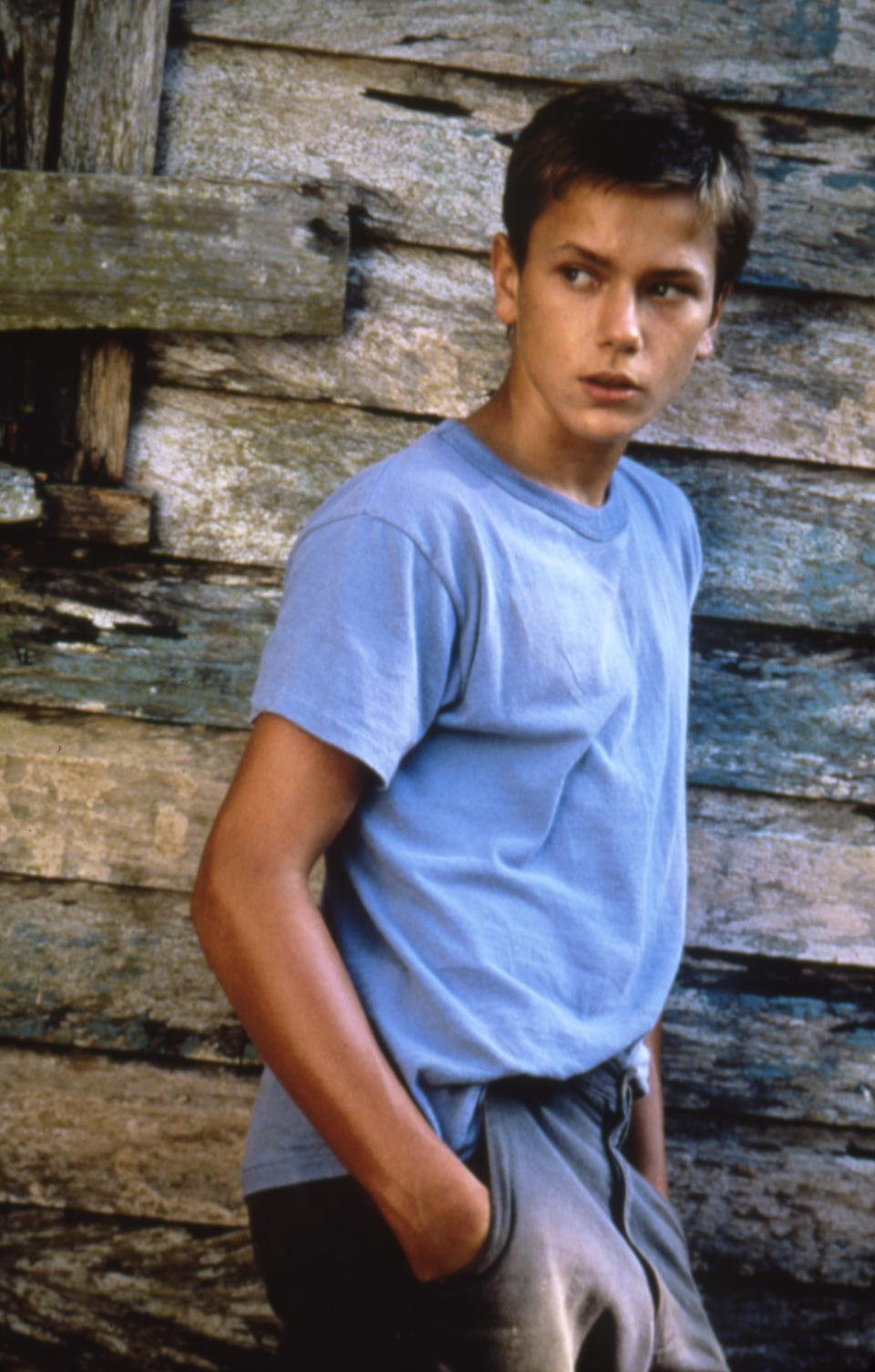 American actor River Phoenix on the set of The Mosquito Coast based on the novel by Paul Theroux and directed by Australian Peter Weir. (Photo by Sunset Boulevard/Corbis via Getty Images)