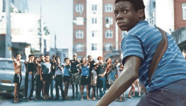 Ivan da Silva Martins - third from left, in light green T-shirt - in 2002's 'City of God' (credit: Miramax)