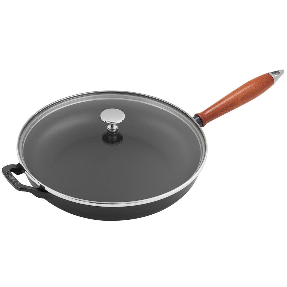 <p><strong>Staub</strong></p><p>surlatable.com</p><p><a href="https://go.redirectingat.com?id=74968X1596630&url=https%3A%2F%2Fwww.surlatable.com%2Fstaub-vintage-11-skillet-with-lid%2FPRO-6053508.html&sref=https%3A%2F%2Fwww.goodhousekeeping.com%2Flife%2Fmoney%2Fg34145489%2Fsur-la-table-anniversary-sale-2020%2F" rel="nofollow noopener" target="_blank" data-ylk="slk:Shop Now;elm:context_link;itc:0;sec:content-canvas" class="link ">Shop Now</a></p><p><strong><del>$300</del> $176.96 (44% off)</strong></p><p>From scrambling eggs, to sautéing veggies, to making an ooey, gooey quesadilla, a skillet can be one of the most versatile pieces in your entire kitchen. Thanks to Sur La Table's sale, you can save $125 on Staub's popular skillet.</p>