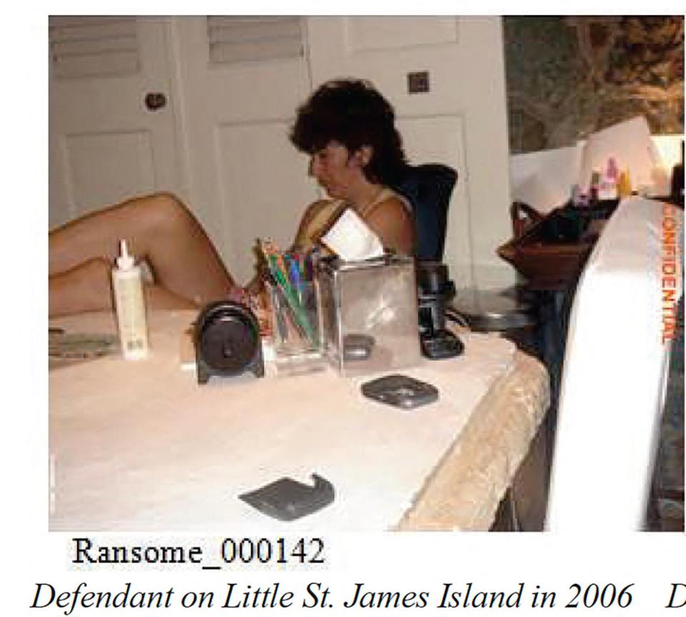 Ghislaine Maxwell on Little Saint James Island in 2006