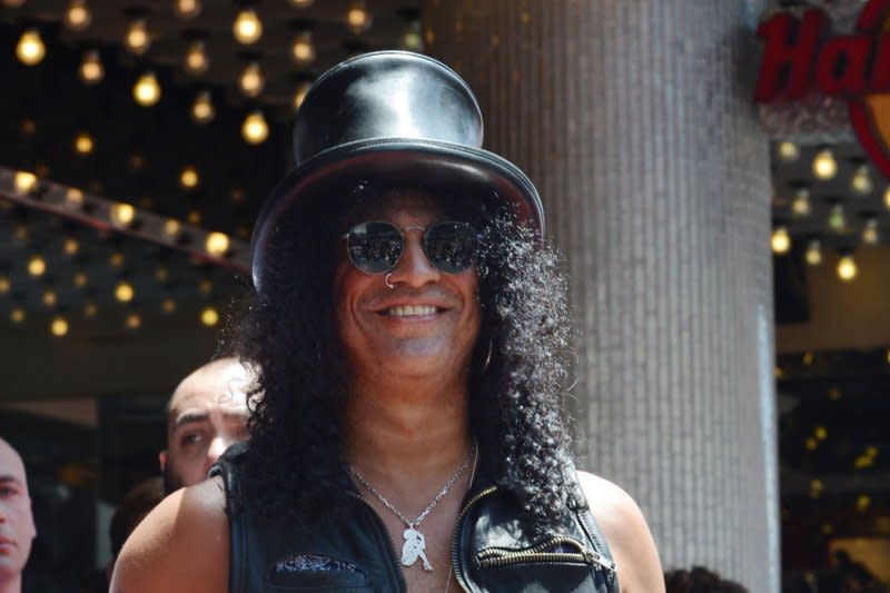 Slash attends his Hollywood Walk of Fame ceremony in 2012. File Photo by Jim Ruymen/UPI