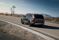 <p>The Kia's trucky styling means it could be mistaken for American full-size SUVs like the GMC Yukon and the Chevrolet Tahoe. Underneath its beefy visage, <a rel="nofollow noopener" href="https://www.caranddriver.com/kia/telluride" target="_blank" data-ylk="slk:the Telluride;elm:context_link;itc:0;sec:content-canvas" class="link ">the Telluride</a> is related to the Hyundai Palisade, right down to its 291-hp 3.8-lter V-6 engine and available all-wheel drive.</p>