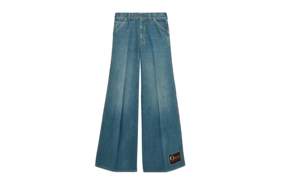 Gucci stonewashed flared jeans