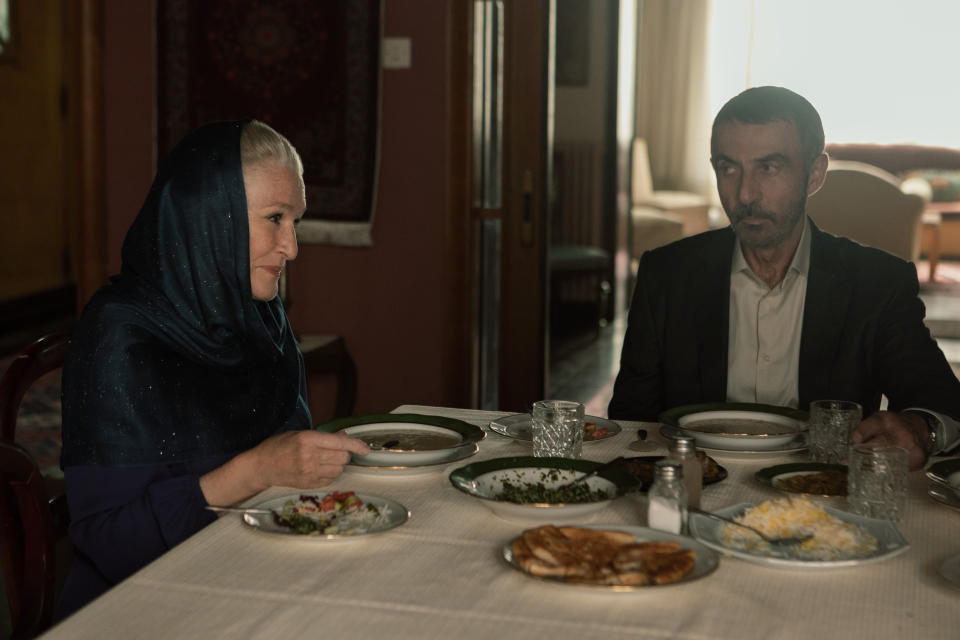 Glenn Close and Shaun Toub in “Tehran,” now streaming on Apple TV+.