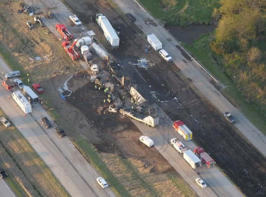 Illinois State Police released this image of the horror pile-up (Illinois State Police)