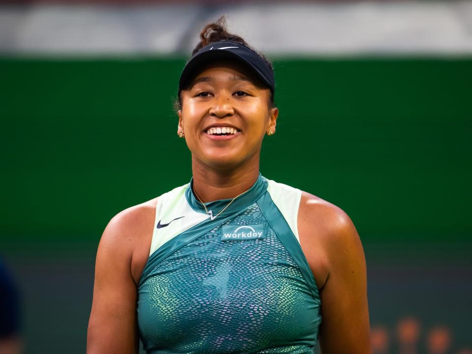 Naomi Osaka nach der zweiten Runde bei den BNP Paribas Open im Indian Wells Garden.