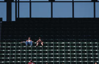 Empty seats in the stands during the game between the Boston Red Sox and the Baltimore Orioles at the Oriole Park at Camden Yards in Baltimore, Maryland. (Photo by Doug Pensinger/Getty Images)