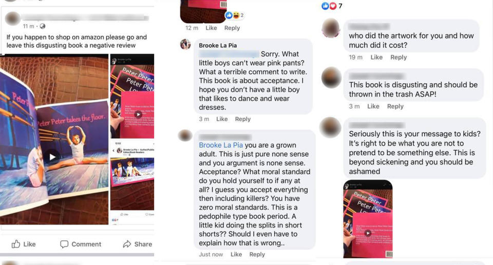 nasty comments on Facebook about Brooke La Pia's children's book