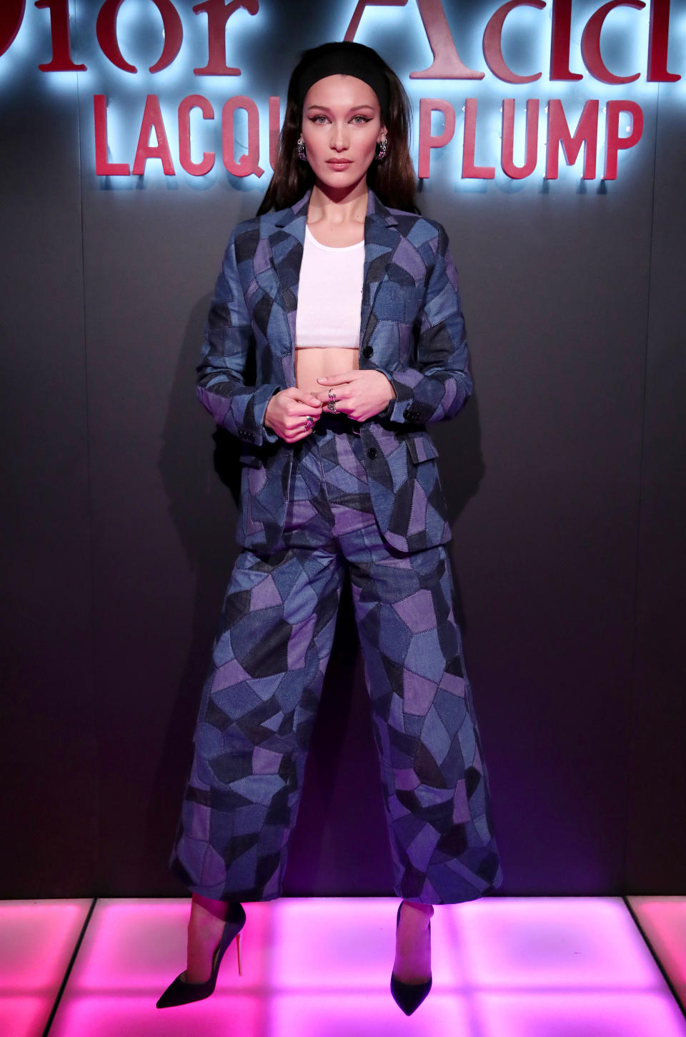 Bella Hadid at the Dior Addict Lacquer Plump event in LA