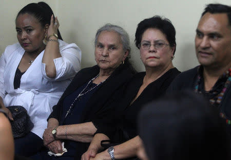 Austra Bertha Flores Lopez, mother of slain indigenous environmental activist Berta Caceres, is seen at court during the trial of the men detained in connection with her daughter's murder, in Tegucigalpa, Honduras November 29, 2018. REUTERS/Jorge Cabrera