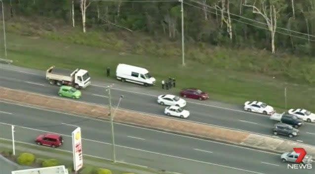 The scene of the search for the prisoner. Source: 7News