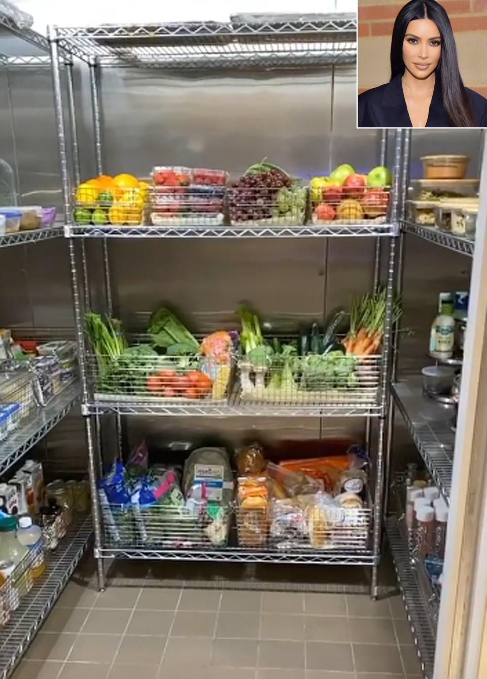 After fans expressed bewilderment at her fridge - <a href="https://people.com/home/kim-kardashian-shows-off-5-more-refrigerators/" rel="nofollow noopener" target="_blank" data-ylk="slk:just as spare and empty as the rest of the house;elm:context_link;itc:0;sec:content-canvas" class="link ">just as spare and empty as the rest of the house</a> - Kim gave them a look into her massive walk-in fridge (one of five) and pantry to assure them that she does, in fact, keep food in her refrigerators for her famiy.