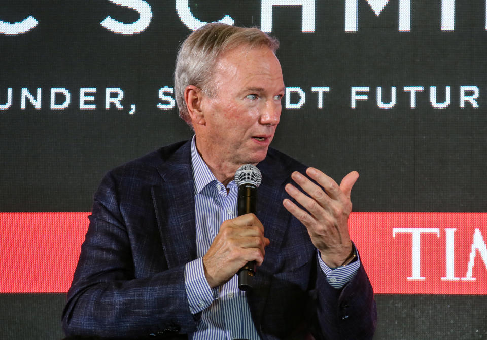 Eric Schmidt, Co-Founder of Schmidt Futures, speaks during the TIME100 Leadership Forum on Oct. 2, 2022 in Singapore.<span class="copyright">Ore Huiying—Getty Images for TIME</span>