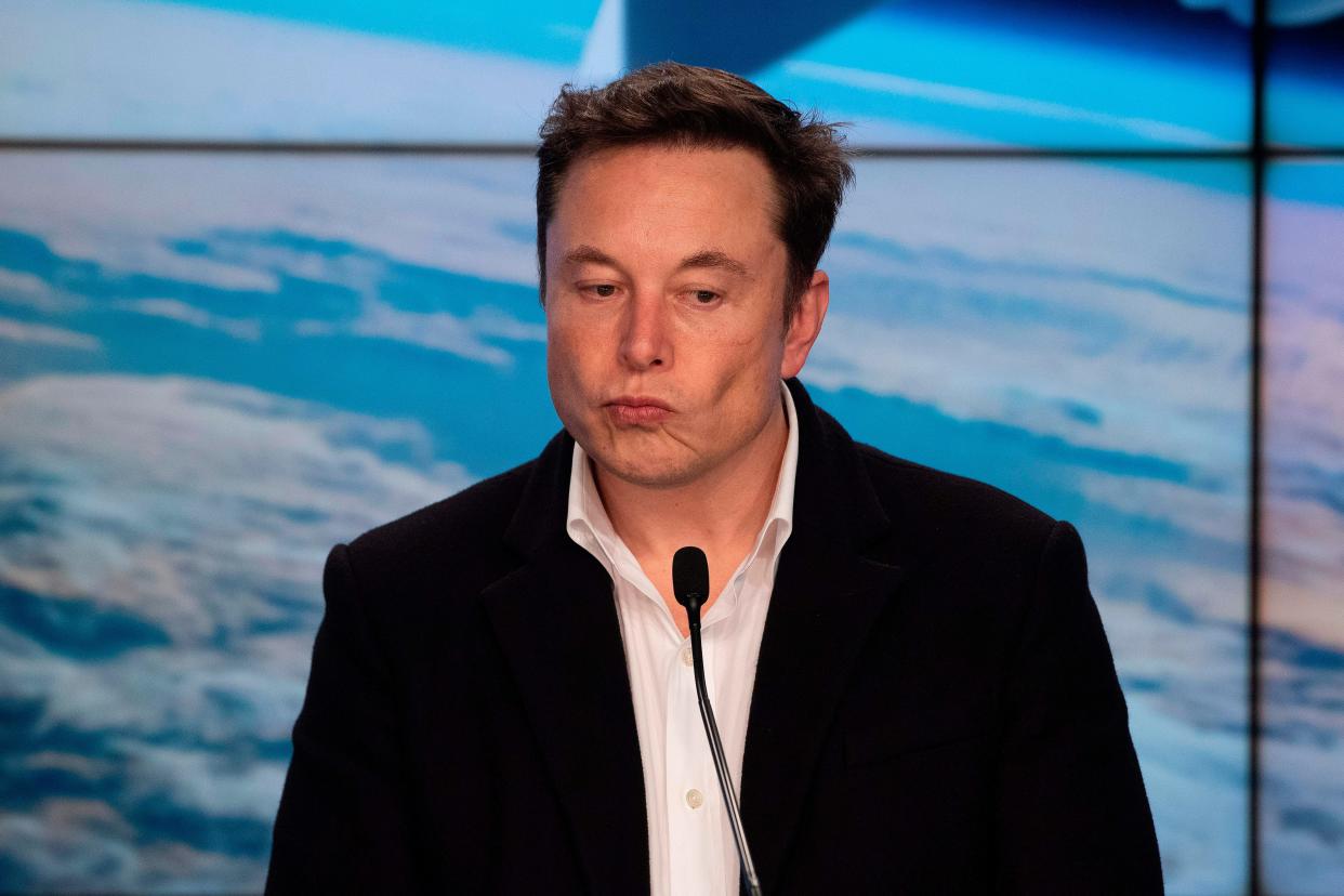 SpaceX chief Elon Musk speaks during a press conference after the launch of SpaceX Crew Dragon Demo mission at the Kennedy Space Center in Florida on March 2, 2019.