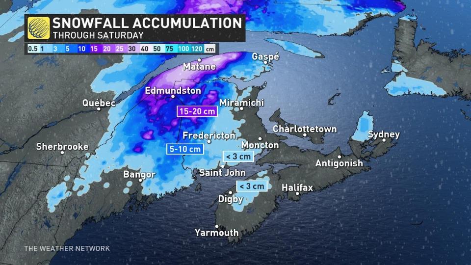 Atlantic snowfall totals