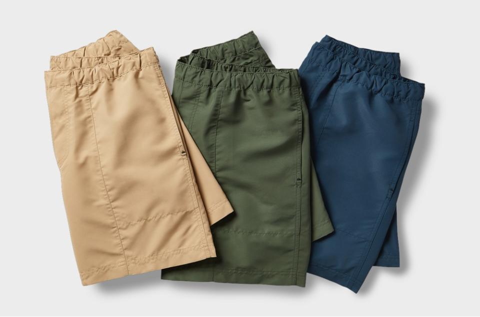 Board shorts are available in three color ways for $56.