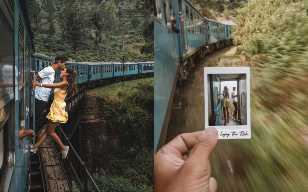 Bloggers slammed for taking pic while hanging off train