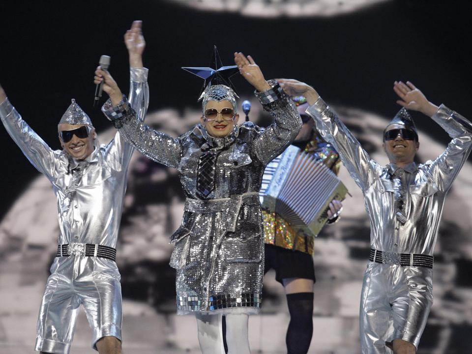 Verka Serduchka at the final of the 2007 Eurovision Song Contest.