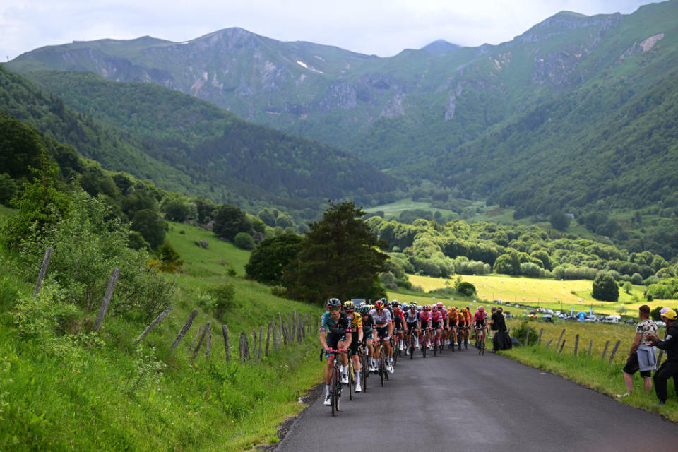 The Critérium du Dauphiné peloton