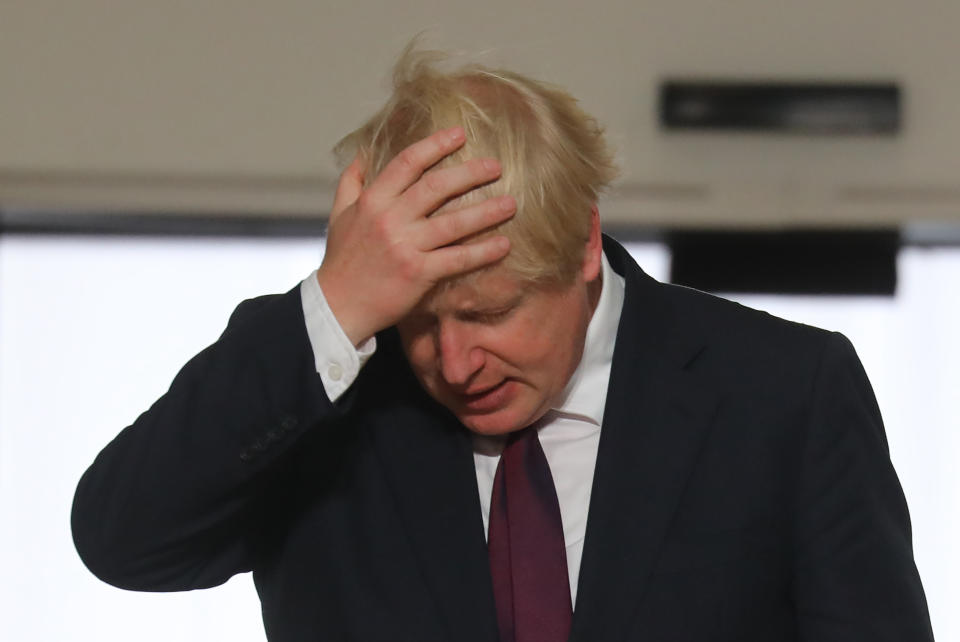 British Prime Minister Boris Johnson arrives at the Bellevue Palace in Biarritz, south-west France  for lunch on August 25, 2019, on the second day of the annual G7 Summit attended by the leaders of the world's seven richest democracies, Britain, Canada, France, Germany, Italy, Japan and the United States. (Photo by Ludovic MARIN / POOL / AFP)        (Photo credit should read LUDOVIC MARIN/AFP/Getty Images)