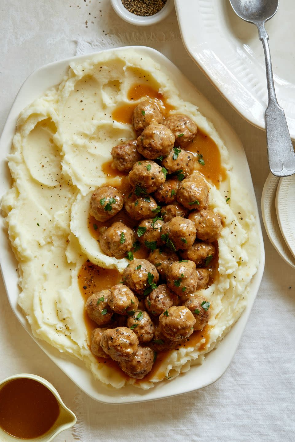 Mini Swedish Meatballs and Mashed Potatoes