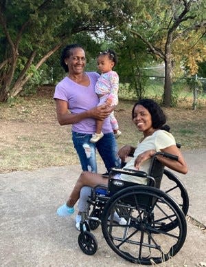 A year after first trying to bring her mother, Josefina Gasso, to the U.S. from Cuba, Maidelys Hernandez and her community health worker were able to get it done with help from RAICES lawyers and U.S. Rep. Lloyd Doggett. Gasso is now living in Austin and helping Hernandez care for daughter Elif.