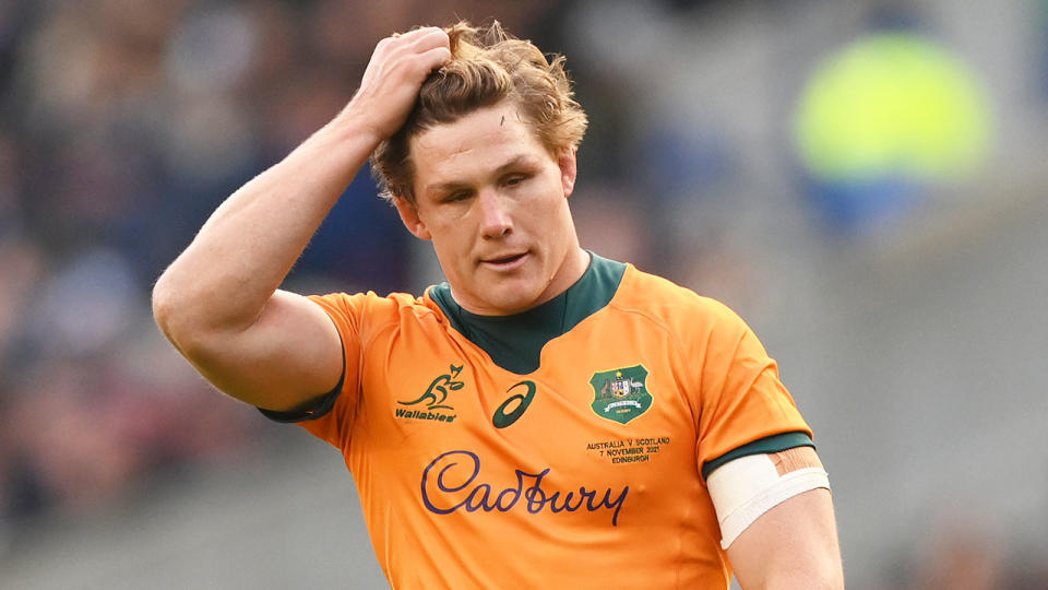 Pictured here, Wallabies captain Michael Hooper during a Test match for Australia.