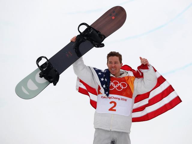 Snowboarder Shaun White, also known and The Flying Tomato, who wan a gold  medal in the Men's Halfpipe Snowboard competition at the Turin 2006 Winter  Olympic Games acknowledges the audience as Tonight