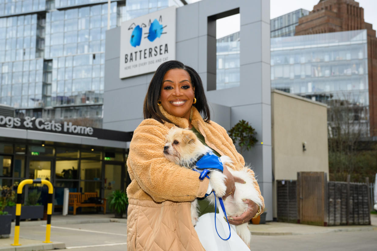 Alison Hammond holds dog