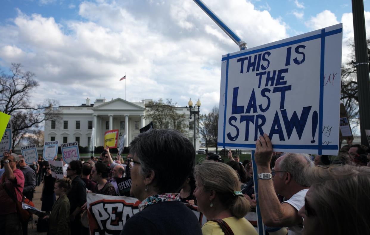 <span class="caption">Using language that stresses the "seriousness" or "importance" of climate change in protests and campaigns can lead to counterintuitive results.</span> <span class="attribution"><span class="source">(Shutterstock)</span></span>